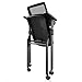 FYLICA Foldable Office Chair with PU Wheels and Smooth Armrest-Ergonomic Mesh Bouncing Back, Stackable Conference Room Chair, Office Guest & Reception & Meeting Chair (Black)