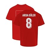 Turkiye 2026 Arda Guler 8 Tribute Two-Sided Youth Unisex T-Shirt (Red, Youth Small)