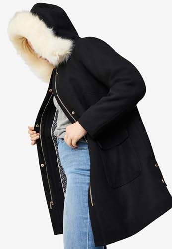 ellos Plus Size Side-Snap Wool Parka3