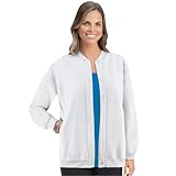 Collections Etc Women's Full Snap Front Fleece Jacket with Side Pockets - Polyester - Black, Rose, White