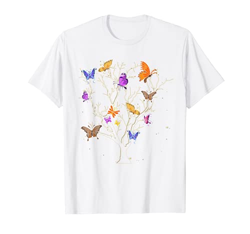 Mariposa colorida árbol hermoso insecto animal mariposa Camiseta