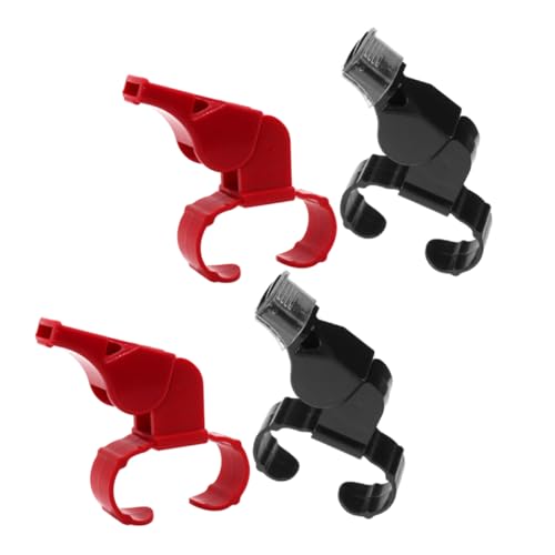 INOOMP 4Pcs Sports Whistle with Finger Ring High Volume Referee Whistles for Basketball Football and Volleyball Loud Dual Tone for Outdoor Sports and Survival Activities