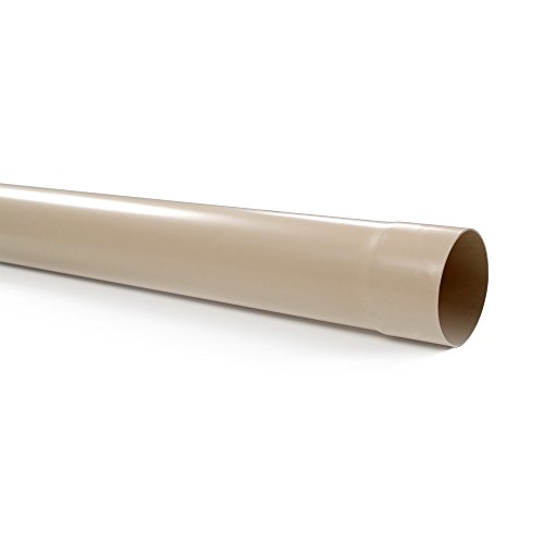 First Plast - Gouttière PVC 25 demi-ronde - Tube de descente gouttière 25 - Ø80 sable 2 m -