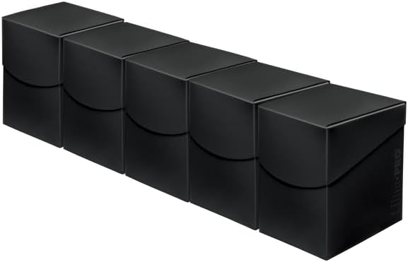 Ultra Pro - Juego de 5 cajas de cartas Eclipse de color negro azabache, protege y almacena valiosas tarjetas, caja de baraja para cartas