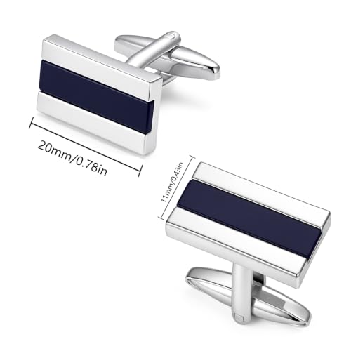 Image of Cufflinks for Men Classic Wedding Business Shirt Cuff Links Set Gifts with Box