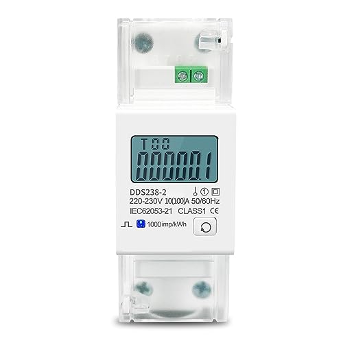 Medidor de energía monofásico carril DIN 100A bidireccional importación exportación kWh 3
