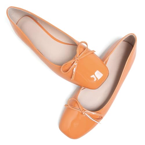 Image of Dear Time Women's Casual Foldable Ballet Flats Square Toe Ballerina Flats Shoes Comfortable