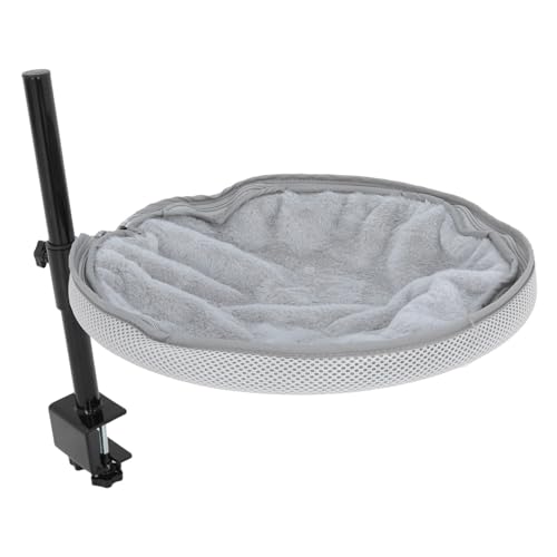 Lit pour chat de bureau rotatif 360 hamac en maille gris réglable stable