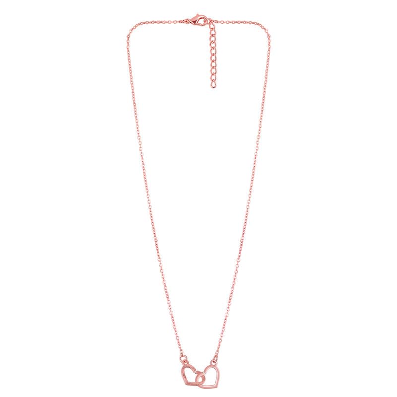 Image of Mahi Dual Heart Link Pendant Necklace for Women (PAPS1101897PR)