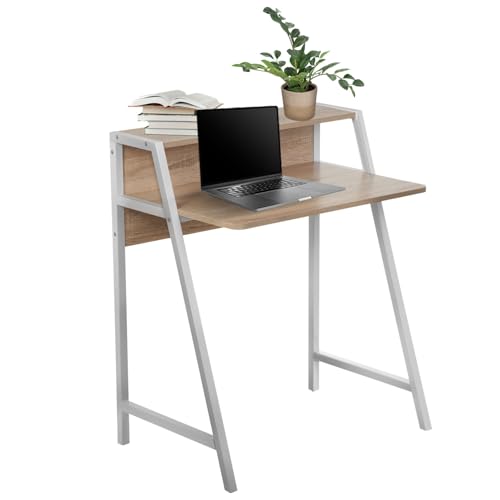 hjh OFFICE 634720 Escritorio/Mesa de Ordenador Dumont 78 x 50,5 cm Roble/Blanco