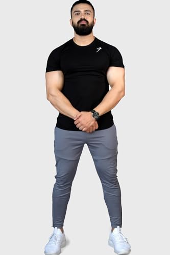 Image of FUAARK Men's Solid Slim Fit Sports Gym T-Shirt