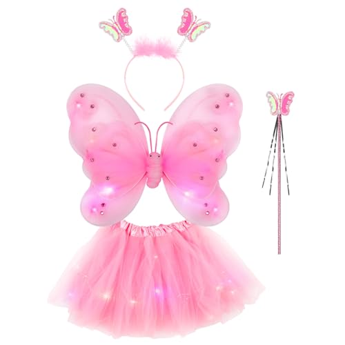 Prinzessin Kostüm Set Mit Flügeln, Heiligenschein & Zauberstab – Für Geburtstag & Verkleidungsparty