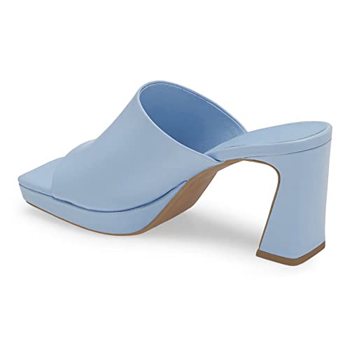 Trish Lucia Womens Platform Chunky Heels Mules Square Open Toe High Heeled Sandals Slip On Slides Derss Shoes #TOP4