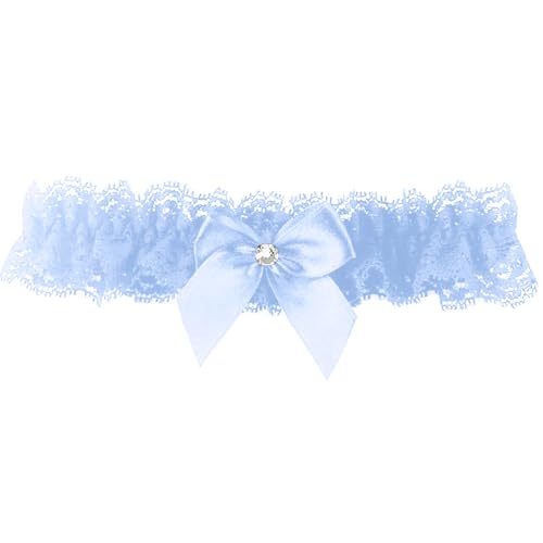 Image of Blue Garters for Bride Wedding Garter Set for Bride Bridal Garter Leg Thigh Blue