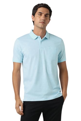 Image of Peter England Men's Cotton Abstract Print Polo T-Shirt - Casual Wear | Stylish & Breathable