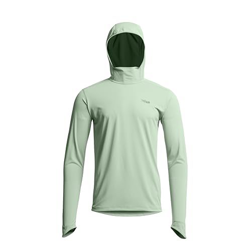 SITKA Radiant Sun Hoodie - Lightweight Sun Protection Mens Sweatshirt Foam Green Small