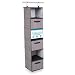 Internet's Best Hanging Closet Organizer with Drawers | 6 Shelf | 3 Drawers | Clothing Sweaters Shoes Accessories Storage | Grey