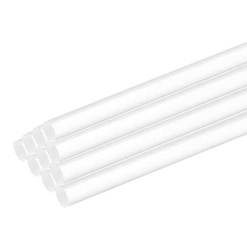 MECCANIXITY 10pcs Acrylic Round Rods 5/64" x 12" Clear Acrylic Dowel Rods Sticks Plastic Sticks Strip for DIY Crafts Lighting Gardening Decorations - 2mm x 300mm