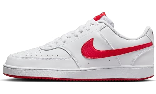 Nike Sneaker Court Vision Lo Nn Ess, White/University Red, HF1744-101, 42 EU (M 8.5 US)