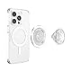 PopSockets runder Telefongriff kompatibel mit MagSafe, Adapterring im Lieferumfang enthalten, Telefonhalter, kabelloses Laden kompatibel - Clear
