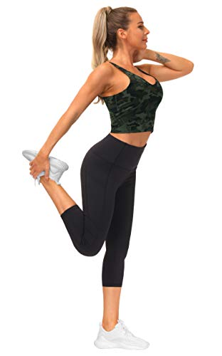 Image of THE GYM PEOPLE Womens' Sports Bra Longline Wirefree Padded with Medium Support
