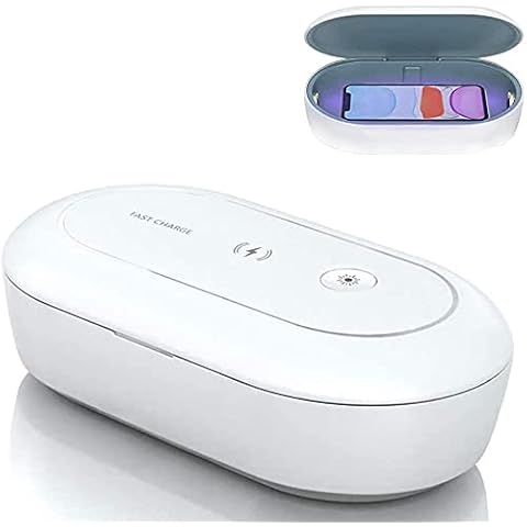AONCO Portable Cell Phone UVC Light Sanitizer Box, Wireless Charger with USB Charging, UV Sterilizer Box with Aroma Diffuser, for Jewelry, Watches, Glasses Cover
