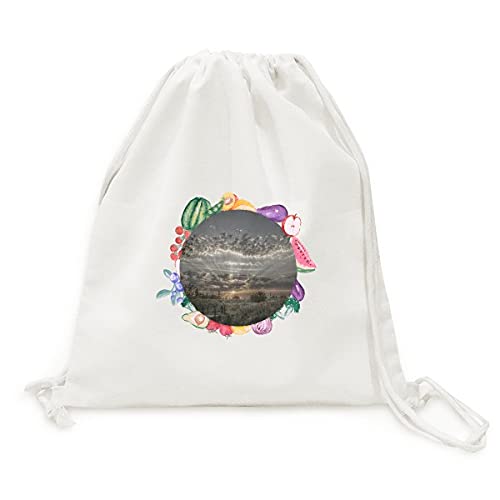 Sac en tissu pliable Beauty Gift ciel gris sombre nuages blancs, cadeau utile