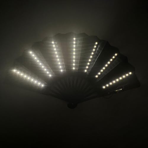 SVCEQZE Ventilador Plegable LED para Festival, Abanico Iluminado Multiusos, Ventilador de Mano Portátil para Carnavales y Escenario