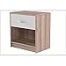 Stella Trading PEPE en chêne Sonoma Optics, blanc-Table de nuit simple avec un tiroir convenant à tous les lits et chambres à coucher, 39 x 41 x 28 cm