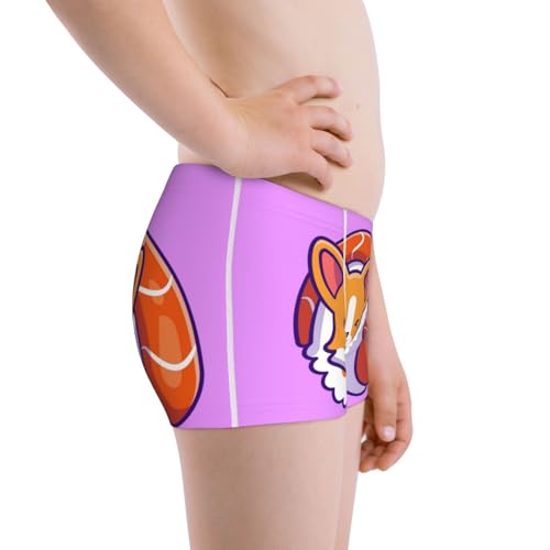 Boys' Cotton Boxer Brief Soft Underwear-Corgi In Sushi Roll2