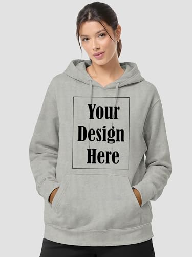 Image of Women Custom Hoodie with Front & Back Print - Personalized Pullover Sweatshirt, Custom Text Logo Design, Fleece Hooded Hoodie for Women, Winter Casual Wear