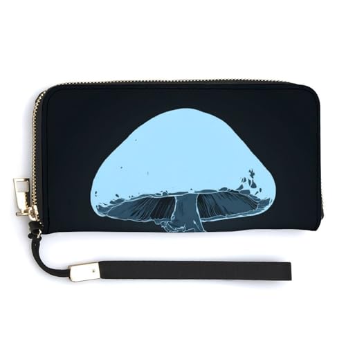 Magic Mushroom PU Leather Clutch Long Bifold Wallet, Coin Purse Credit Pass Case, Durable Card-Holder Money Storage for Women Men
