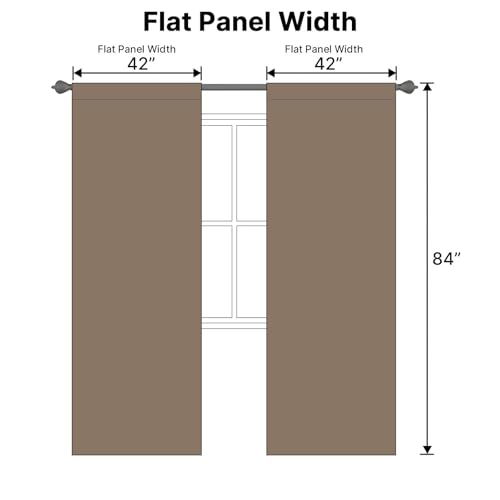 Image of H.VERSAILTEX Blackout Curtains Thermal Insulated Window Treatment Panels Room Darkening Blackout Drapes for Living Room Back Tab /Rod Pocket Bedroom Draperies (2 Panels, Macchiato, 42 x 84 Inch)