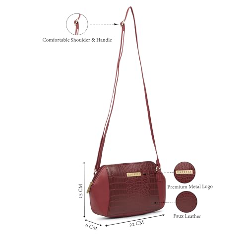 Image of Caprese York Small Sling Bag for Women with Adjustable Strap & Zipper Closure for Comfortable Wear | Versatile Handbag for Everyday Use, Travel, and Special Occasions