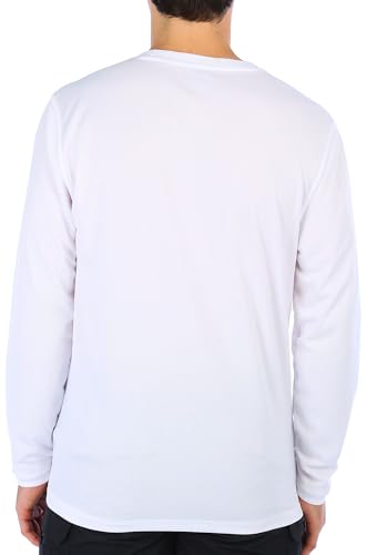 Reel Legends Mens Freeline Solid Long Sleeve Shirt Large Brilliant White3