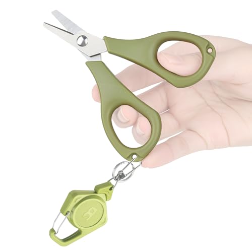 Booms Fishing Scissors for Braided line: Fishing Line Cutter with Zinger Retractor Saltwater and Freshwater - Micro Serrated Shears Multi-Function, S0