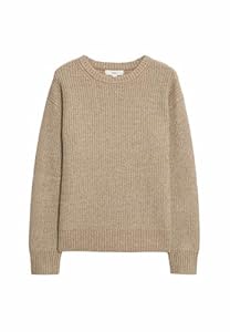 Marks & Spencer Rundhalspullover Mit Geripptem Muster Aus Wolkengarn Damen L