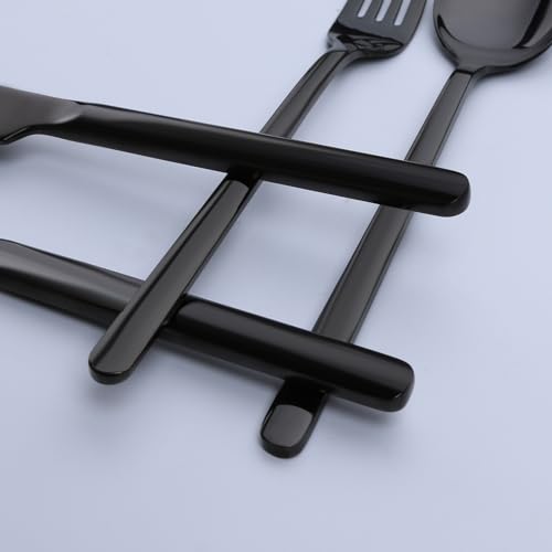KINGSTONE-Black-Silverware-Set-40-PCs-Black-Flatware-Set-for-8-1810-Stainless-steel-Cutlery-Set-for-Home-Kitchen-and-RestaurantBlack-40-pieces-for-8 KINGSTONE Black Silverware Set 40 PCs Black Flatware Set for 8 1810 Stainless steel Cutlery Set for Home Kitchen and RestaurantBlack 40 pieces for 8