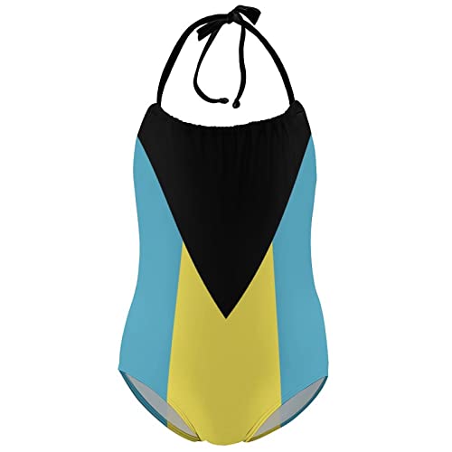 One-Piece Swimsuit Fashion Swimsuit Bahamas Flag Summer Swimwear Girls 12-14Y（170cm）