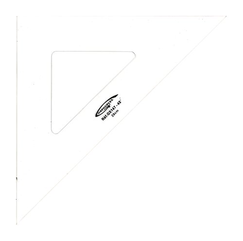 Graphoplex Squadra 45° 3 bordi dritti, colore: Trasparente 28 cm trasparente