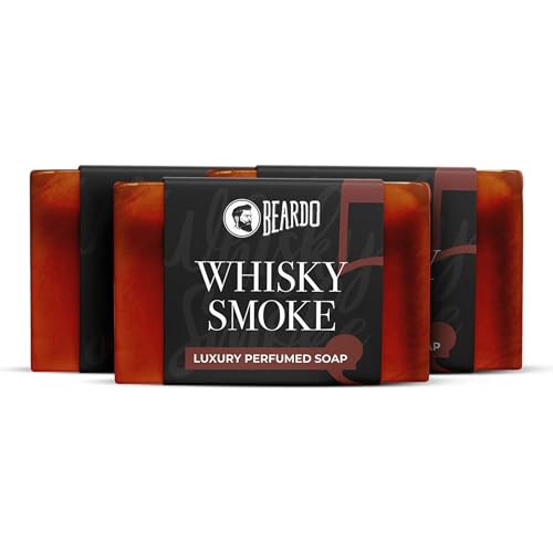 Beardo Whisky Smoke Perfumed Luxury Soap for Men, 75g x 3 | Deep cleanses skin pores | Repairs broken skin and Reduce Hyperpigmentation | Refreshing Fragrance all day long