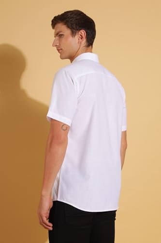 Image of FYLTR Men's Regular Fit Shirt - Half Sleeve | Contrast Placket | Regular Collar | Formal Shirts for Men