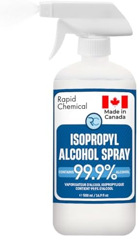 Isopropyl Alcohol Spray 99.9% - Rubbing Alcohol 99 Percent - 500ml - USP Grade - Made in Canada by Rapid Protectant (1 Bottle, 500ml)