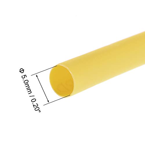 Tubo termocontraíble uxcell amarillo de 5 mm con contracción 2:1 para asegurar tus conexiones 3