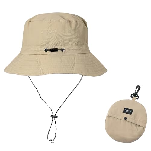 Chapeau de Pêcheur Pliable Homme Femme, Réglable Imperméable Chapeaux Peche