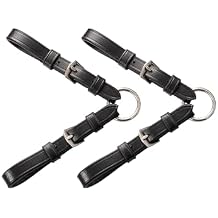 Exion Adjustable Pelham Bit Converter for Horse Bridle Leather Single Rein Rounding Strap with Double Buckles English Tack for Jumping & Training Stainless Steel Hardware Black & Brown
