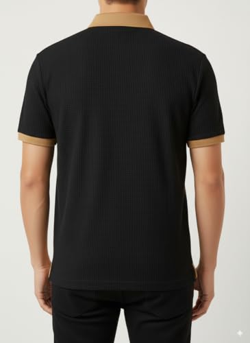 Image of Try This Men's Short Sleeve Polo Shirt | Soft Cotton Blend, Zip Neck Collared Tee for Casual, Office, Travel & Golf