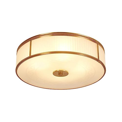 Lampe Suspendue en Laiton de 46 cm : Plafonnier Rond Moderne