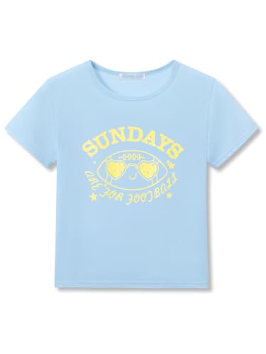 Image of Dvenki Girls Graphic Short Sleeve Crewneck T-Shirt Sizes 6-18 | breathable soft cotton blend, cute graphic prints, summer little and big girls tee, ideal casual wear for school, daily
