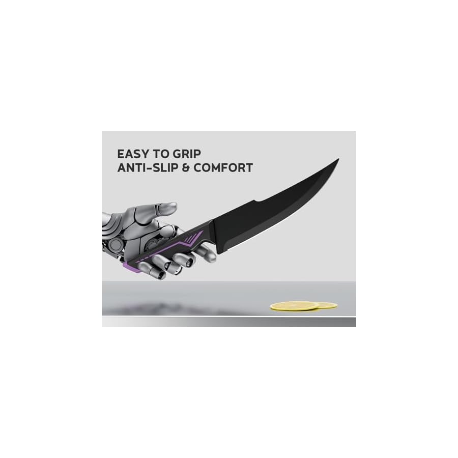 ASETY Knife Set, 15 PCS Kitchen Knife Set with Built-in Knife Sharpener Block, Stainless Steel Knife Block Set, Dishwasher Safe Mordern Knife Set, Elegant Box for Men Women